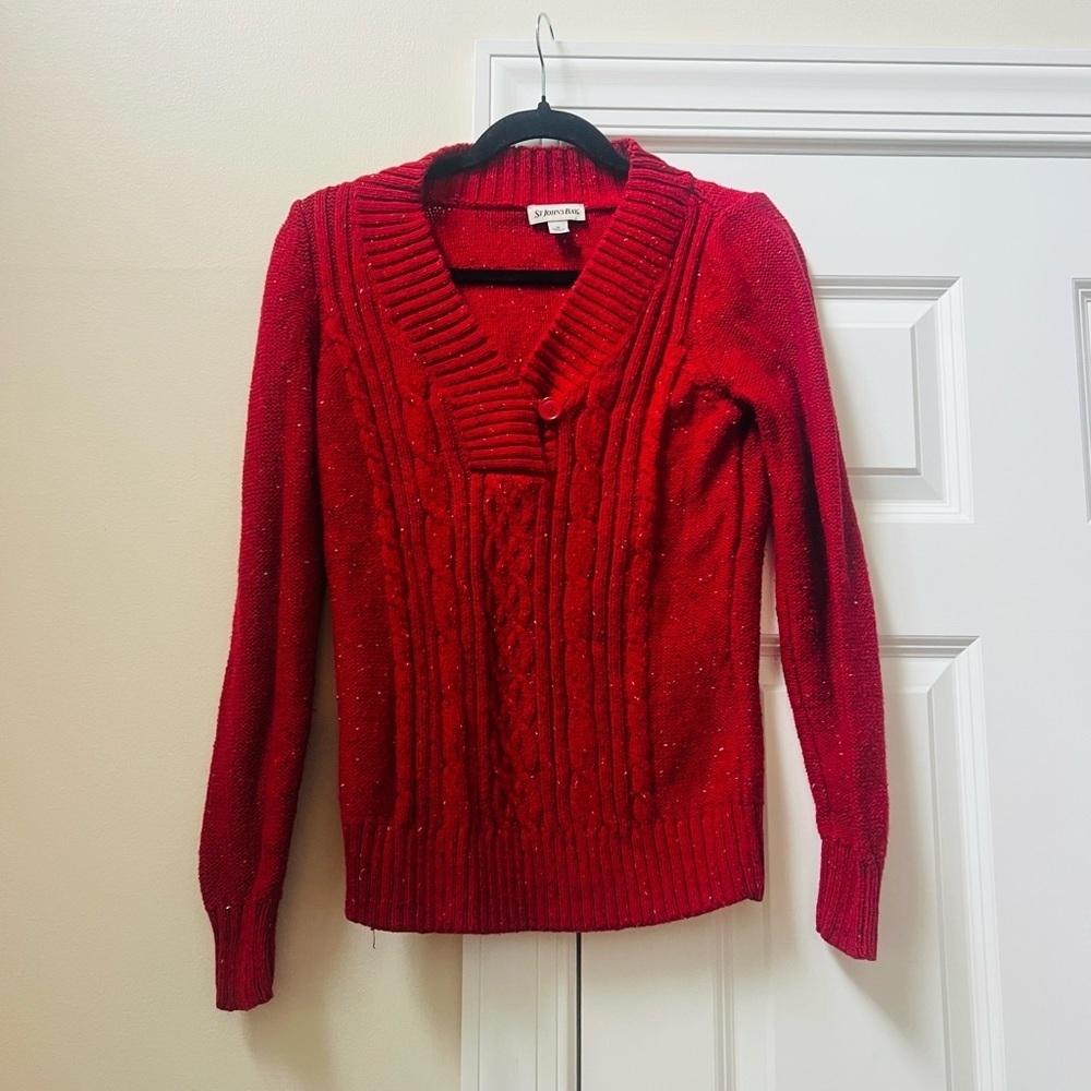 St. John's Bay Red V-Neck Sweater